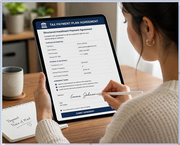 digital nomad organizing freelance tax paperwork and receipts